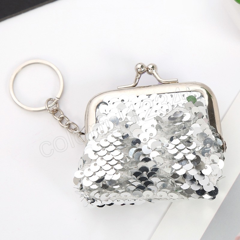 Femmes porte-monnaie paillettes brillantes mignon Portable portefeuille dame rétro Vintage petit portefeuille moraillon sac à main Kawaii sac pochette étui