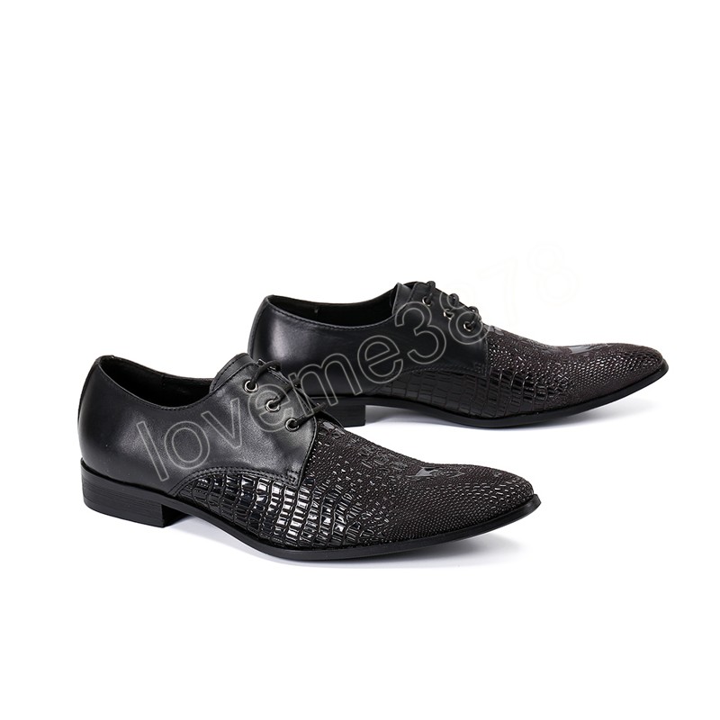 أزياء الرجال أحذية أوكسفورد للأعمال الجلدية الأصلية Brogue Shoes Party Up Dress Shoes Office Shoe