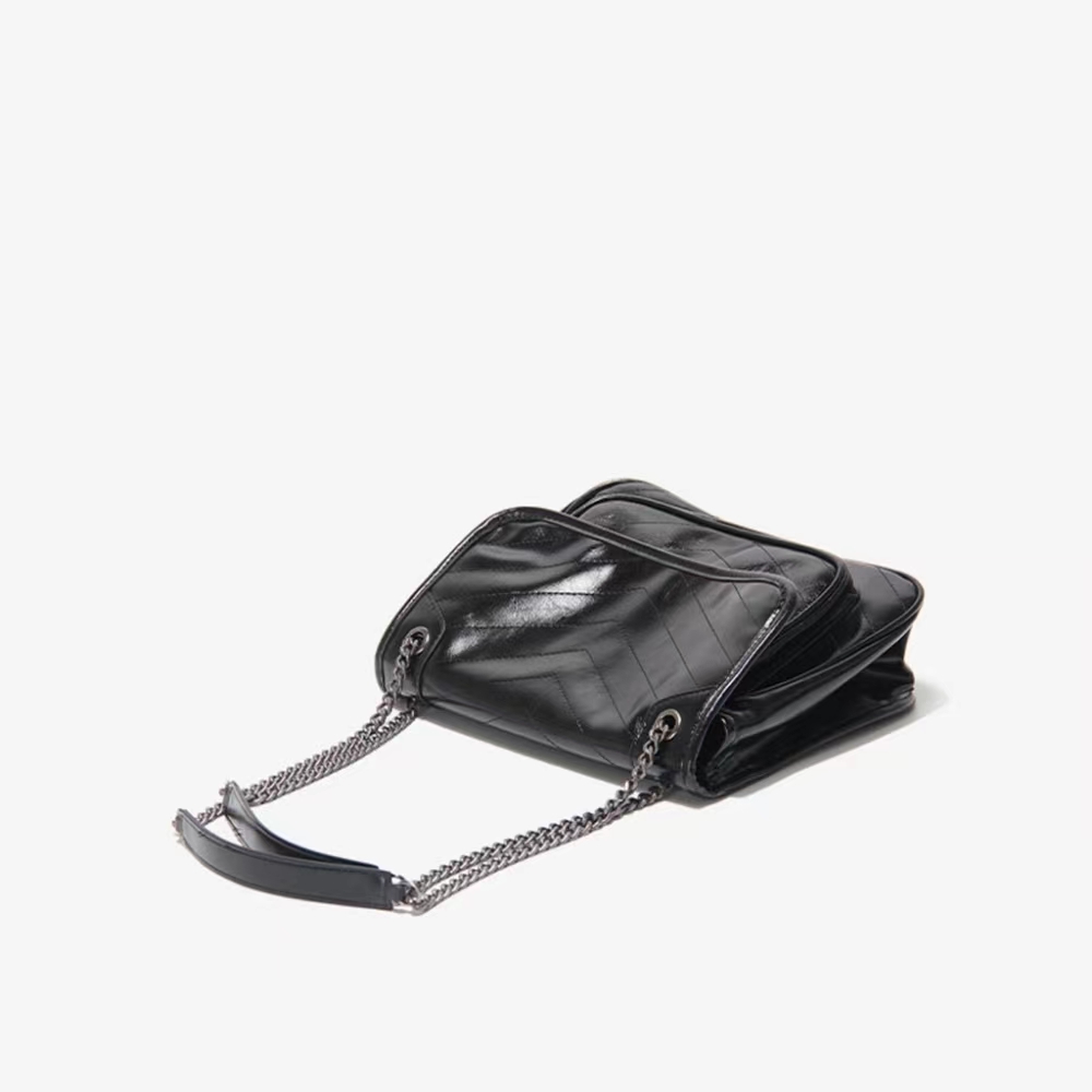 Moda de lujo para mujer bolsos de diseñador bolso de cuero cueros de cera de aceite bolso de hombro de mujer de doble cadena nuevo bolso de noche cruzado de moda capaz