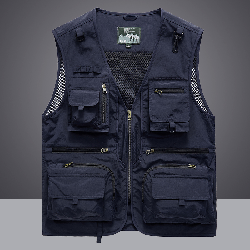Mens Vests Summer Men Unloading Tactical Coat Casual Pographer Waistcoat Mesh Work Sleeveless Jacket Tools Pocket 5XL 220829
