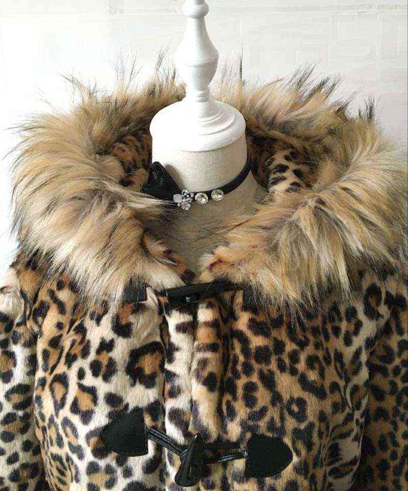 Women's fur Zadorin 2022 Fashion Streetwear Warm Hooded Leopard Faux Sleeve Fluffy Fake Fur Jacket Long Winter Overcoat L220829