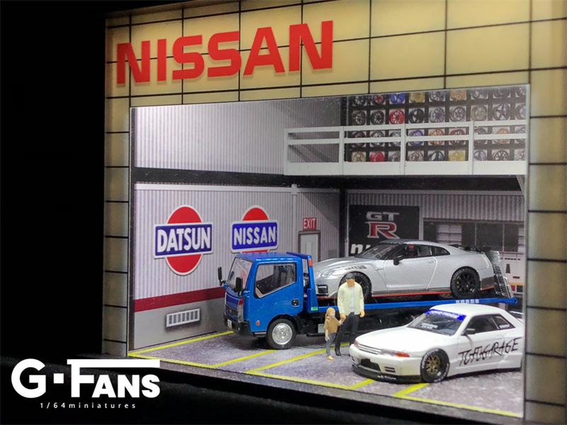 Arquitectura Diy House G Fans 1 64 Nissan JDM Gulf Assembly Diorama con LED Light Double Deck Garage 220829