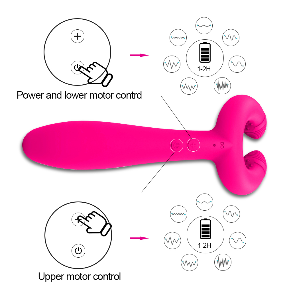 Itens de beleza Penetração dupla 3 motores vibrador vibrador sexy brinquedos para homens homens casais adultos clitóris de mamilo massageador estimulador de pênis vagina