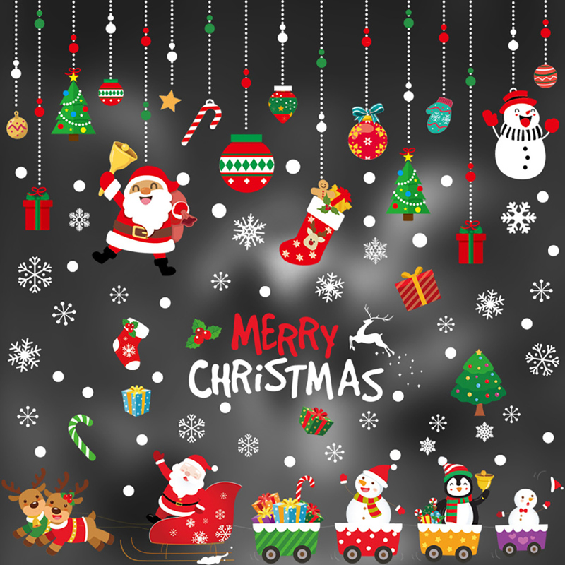Wandaufkleber DIY Frohe Weihnachten Dekor Fenster Santa Elch Aufkleber für Home Tür Display Frohes Jahr 220829