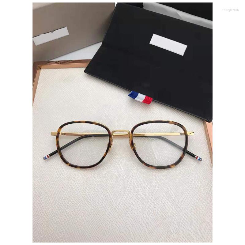 Sunglasses Frames Thom Brand Eyeglasses Alloy Acetate Glasses Frame Men Women Vintage Square Prescription TB906 Optical Eyewear My288H