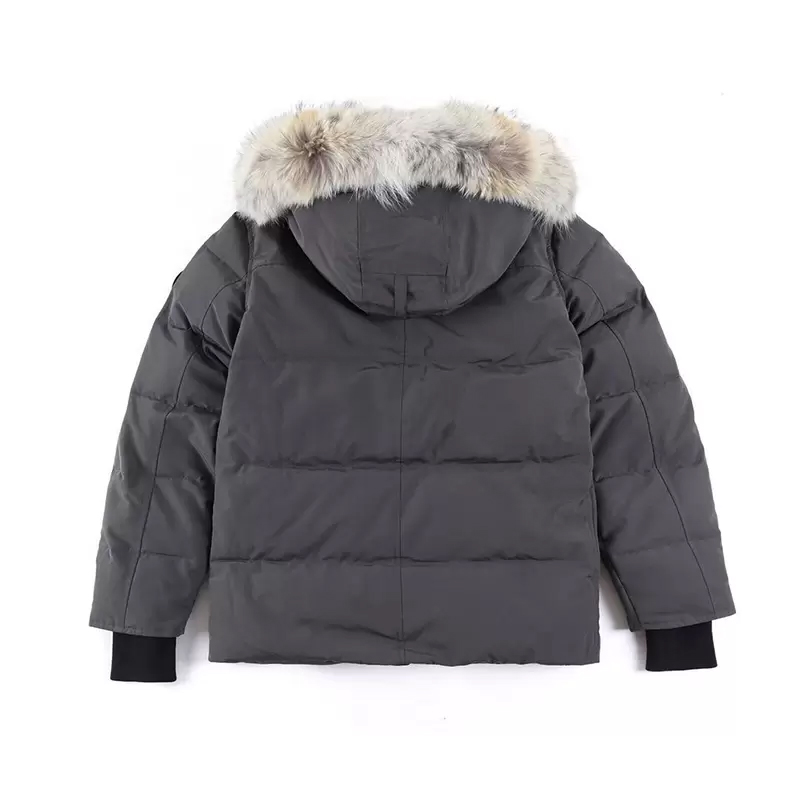 Piumino uomo di alta qualità g cappotto vera pelliccia di lupo grande C Wyndham soprabito abbigliamento stile moda casual capispalla invernale parka esterno