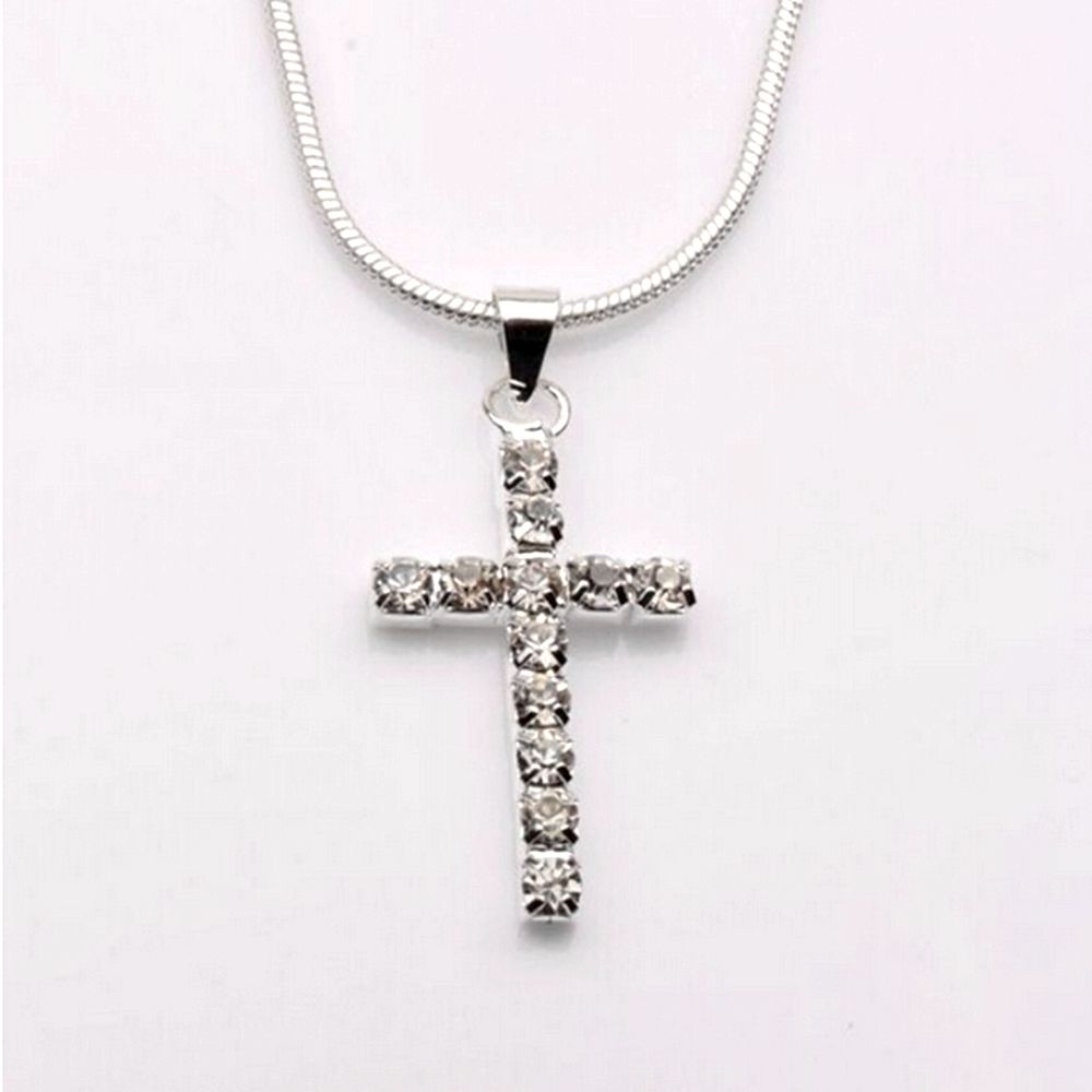 100st Rhinestone Cross Charm Pendants för smycken som gör DIY Handgjorda hantverk 29x15mm