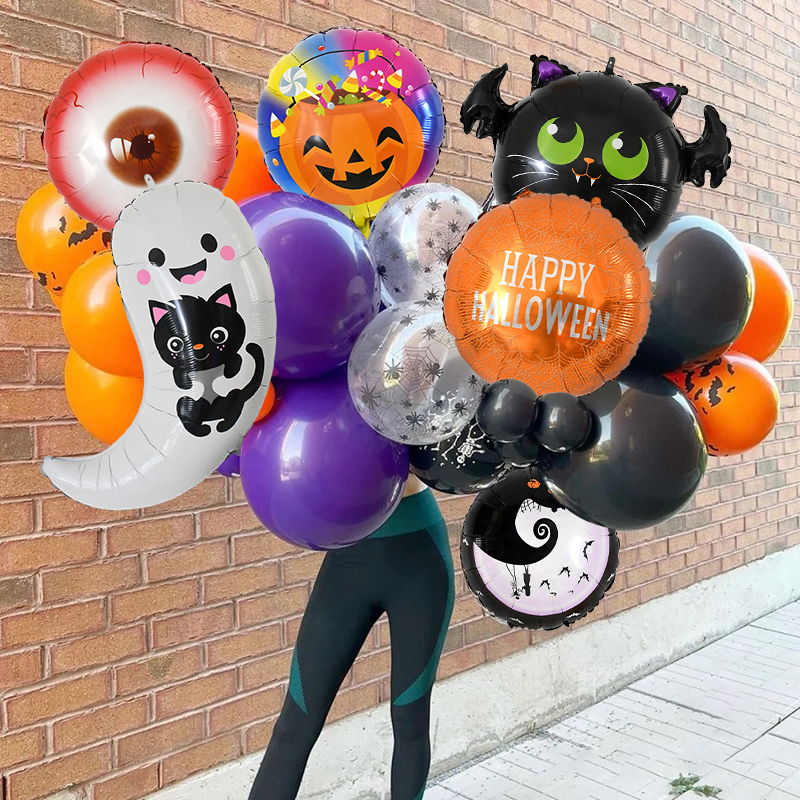 Altri articoli feste di eventi 35 pezzi Happy Halloween Palloncini foil Decorazioni Teschi di zucca Strega Festa di Halloween Palloncino a elio Bar Decorazioni la casa Giocattolo bambini Regalo 220829