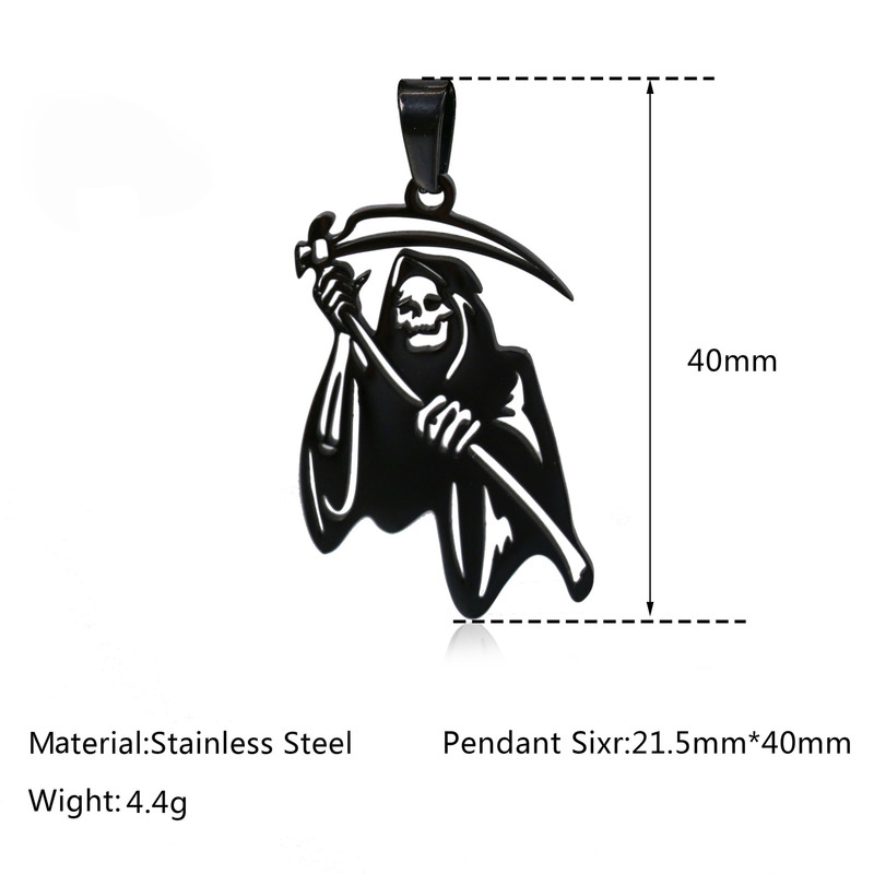 Charms lot Punk Skeleton Death Grim Reaper med Scythe Diy Men Steel Halloween Personlighet Retro Jewelry Pendant 220826