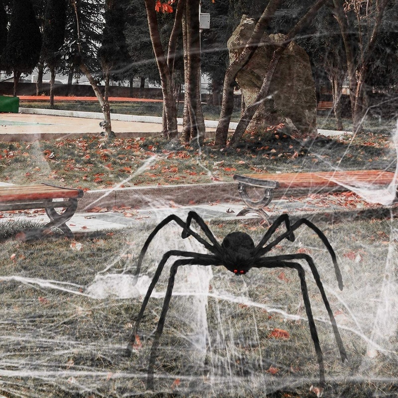 Autres fournitures de fête d'événement Halloween Spider géant 66 décorations d'Halloween en plein air grande fausse araignée poilue effrayante accessoires d'araignée à fourrure décor effrayant 220829