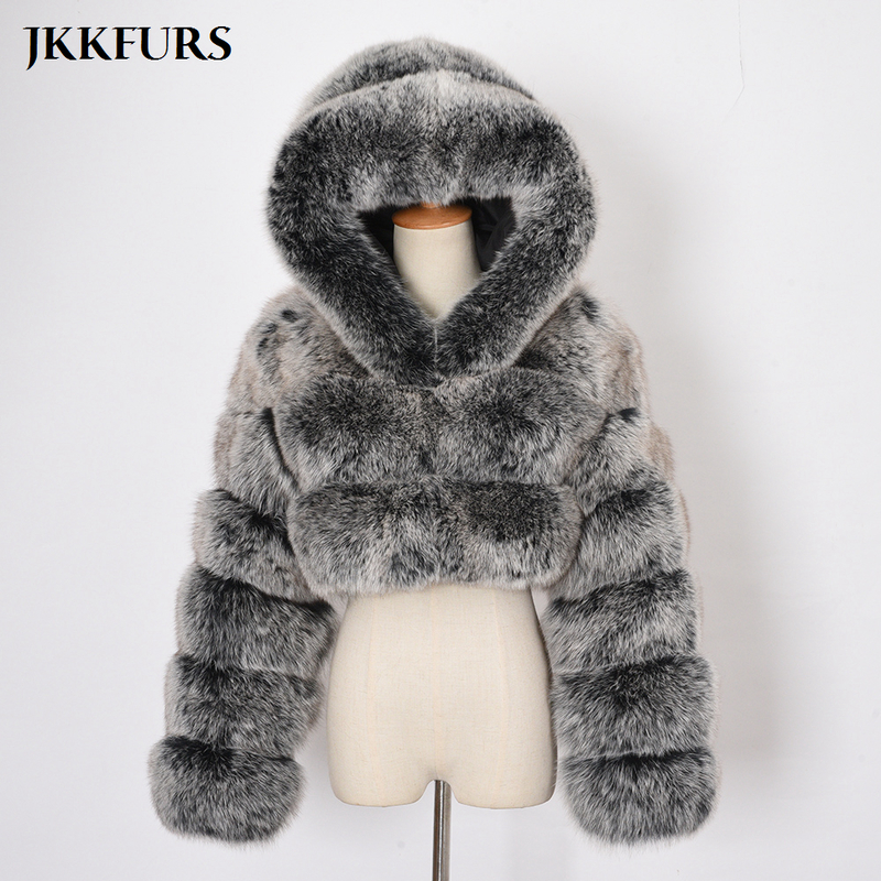 Kvinnors päls faux vinter varm kappa mode huva riktig jacka tjock ytterkläder fluffy äkta läder s7894 220829