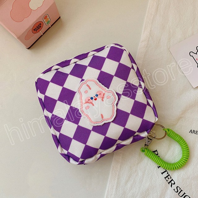Mini makyaj kozmetik torbası pamuk para cüzdan organizatör organizatör hijyenik peçete depolama çantası kadınlar tampon kozmetik yıkama ruj çantaları