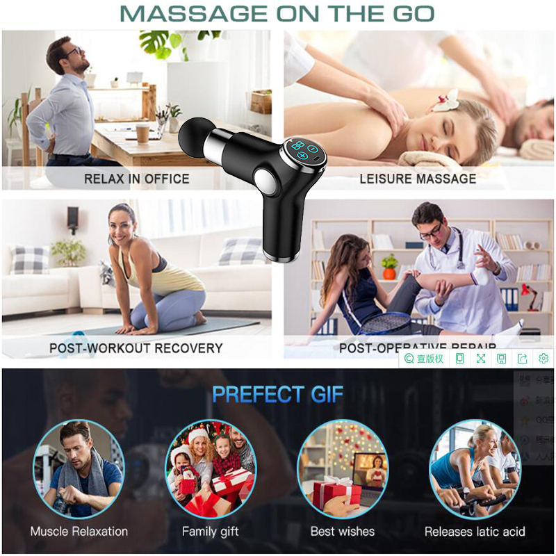 Masseur complet du corps Pistolet de massage 32 vitesses Percussion des tissus profonds Muscle Fascial pour le soulagement de la douleur et le cou Vibrator Fitness 220829