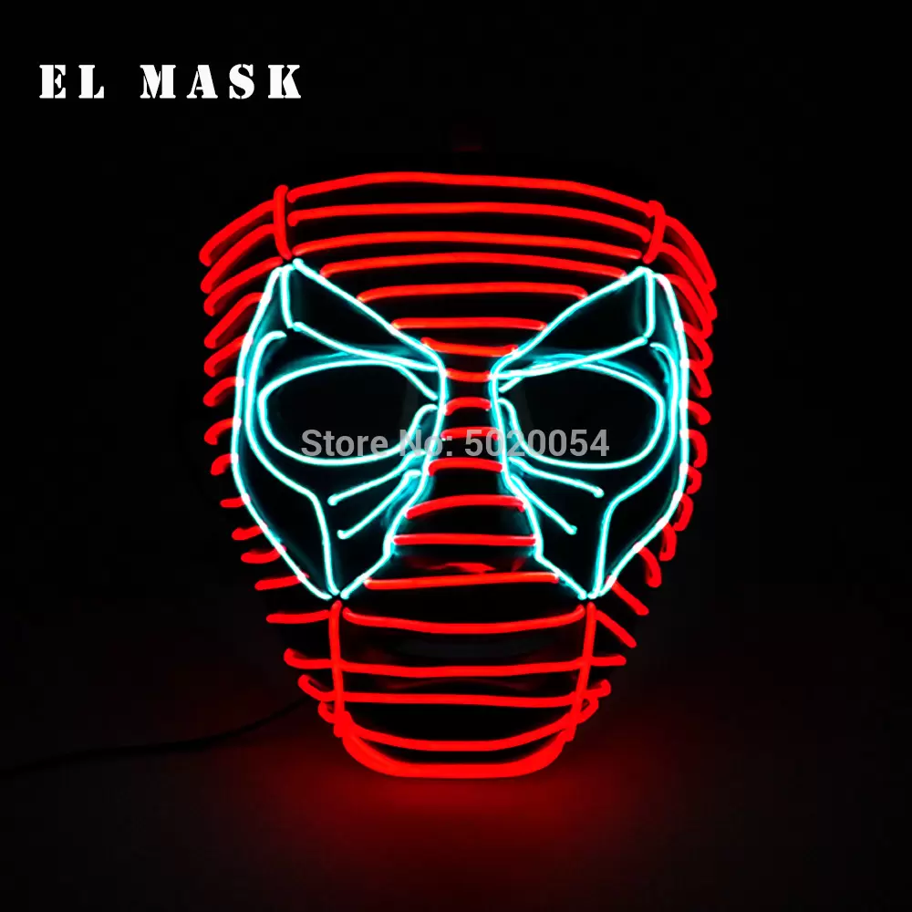 Costume Accessories Fashion Movie Cosplay Mask Light up LED Mask Halloween Party Masque Masquerade Masks Halloween Horror Mask Dro276O