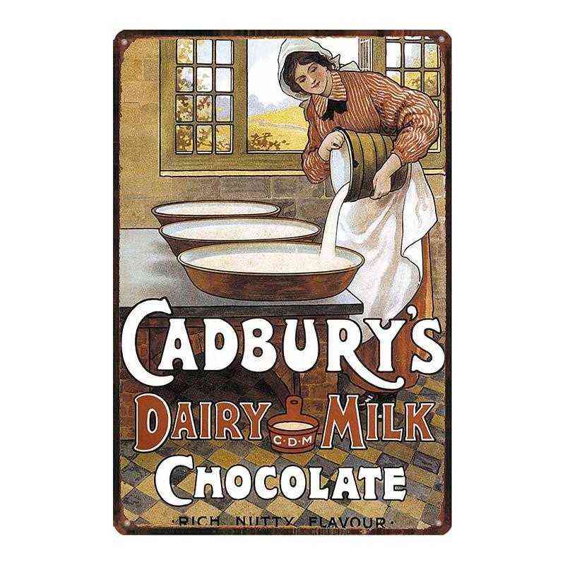 Metal Painting Chocolate Metal Tin signs Plaque Metal Vintage Wall Bar Kitchen Home Art Retro Craft Cinema Decor 30X20CM T220830