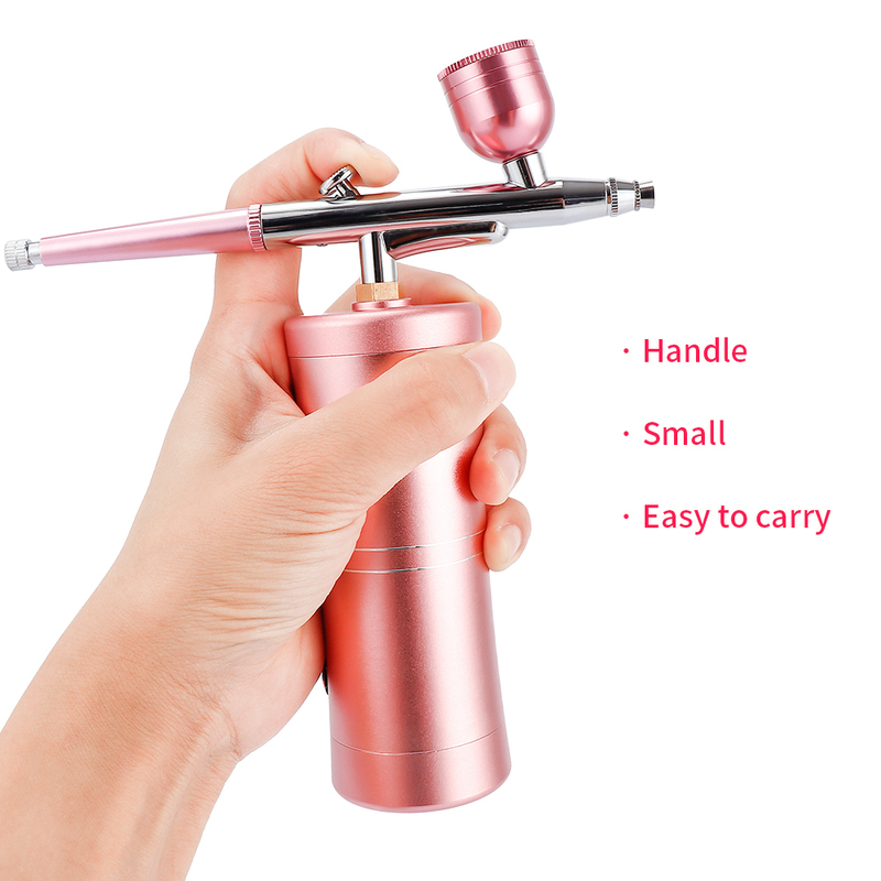 Face Massager Top 0.4mm Pink Mini Air Compressor Kit AirBrush Paint Spray Gun Airbrush For Nail Art Tattoo Craft Cake Fog Mist Sprayer 220829