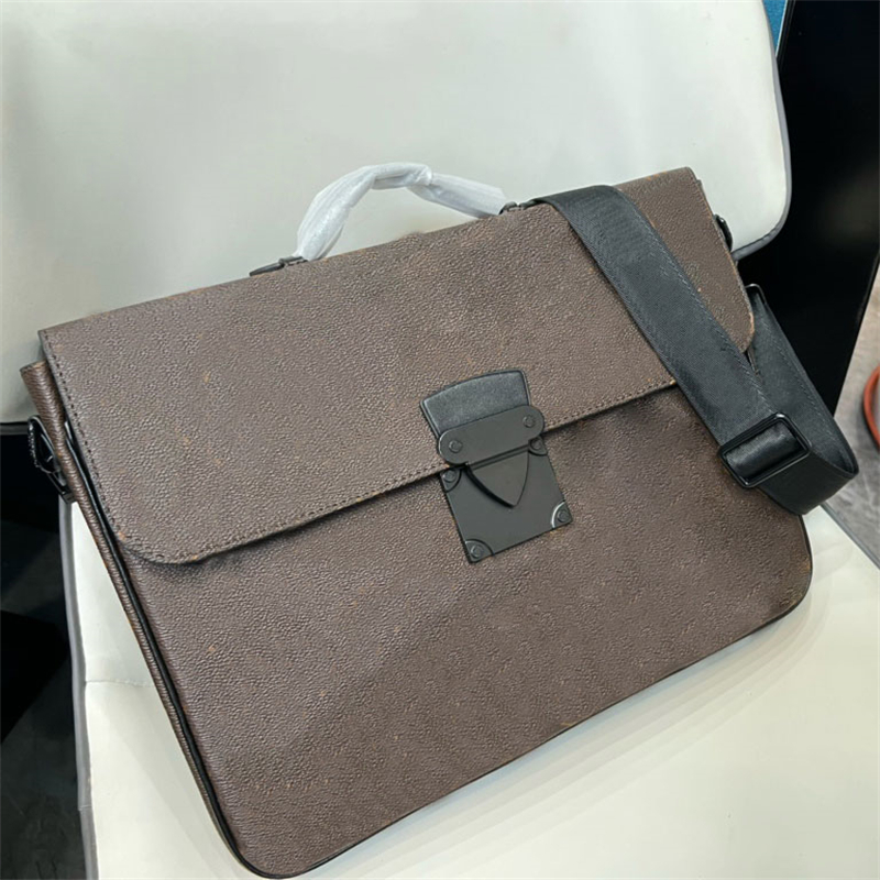 Moda porto-dokumenty Jour teczka Damier Infini Onyx Designer Metal Hardware S-lock Teksicka Mężczyzna Flap Zamknięcie z M251Y