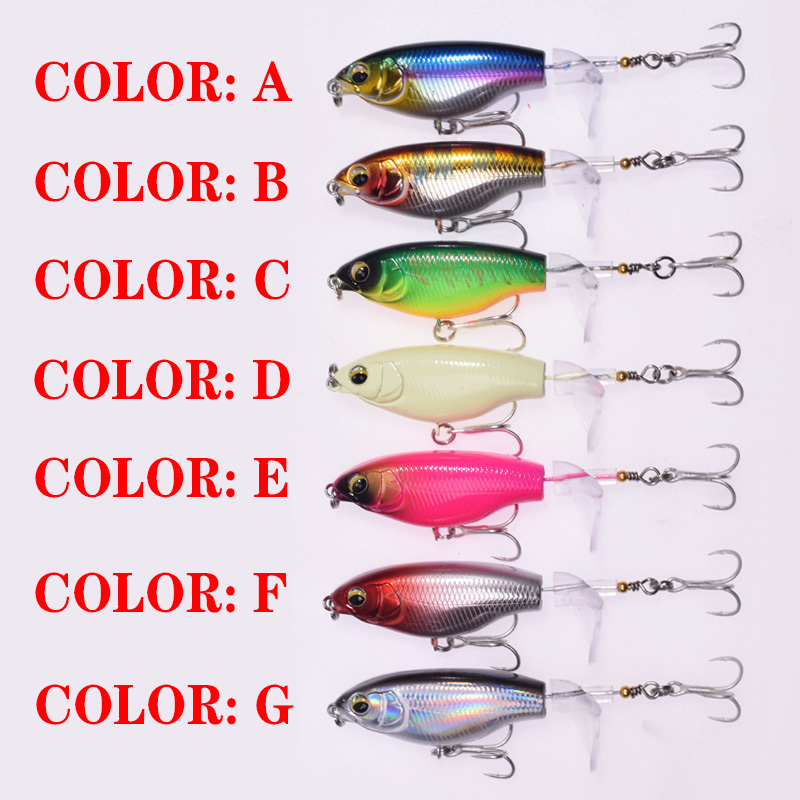 Angelhaken Whopper Plopper Angelköder 75mm 65g Topwater Bleistift Künstlicher harter Köder Bass Weiche rotierende Schwanzwobbler Angelgerät 220830