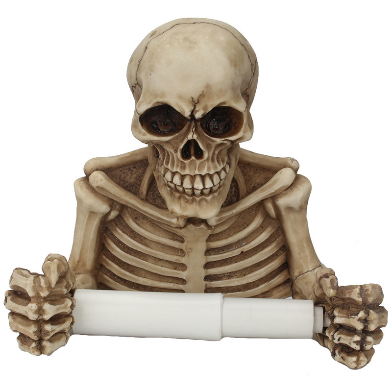 Titulares de papel higiênico Creative Skull estátua Rolo do rolo Montar resina Montagem de resina Decoração Decoração de Halloween Decoração de Halloween Decoração 220830