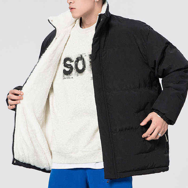 Men's Jackets Parka Winter Harajuku Solid Heavy Casual Thick Warm Fluffy Women Fashion Korean Streetwear New Male L220830