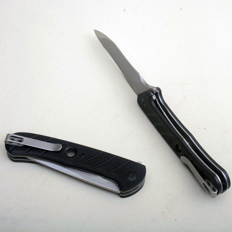 Coltello pieghevole Flipper G7160 di alta qualità 8Cr13Mov Stone Wash Drop Point Blade G10 con manico in lamiera di acciaio inossidabile Cuscinetto a sfera Coltelli tascabili EDC