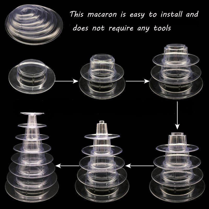 Baking Moulds 6 layer Macarons Display Tower Plastic Macaron Stand Fondant Cake Wedding Decorating Tool 220830