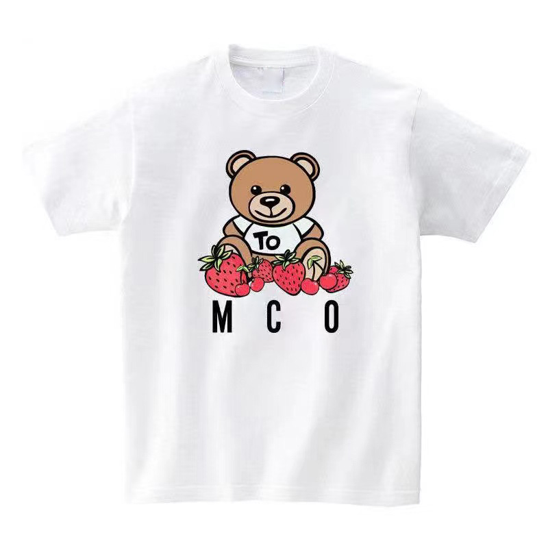 Camisetas masculinas de algodão verão 2022 camisetas masculinas casuais masculinas femininas com estampa de urso