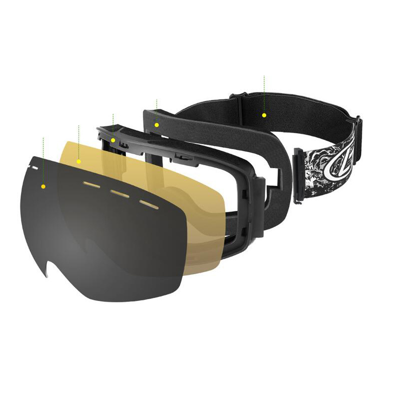 Skibrille Snapon Doppelschichtlinse PC Skifahren Antifog UV400 Snowboardbrille Herren Damen Skibrillenetui 2208292307332