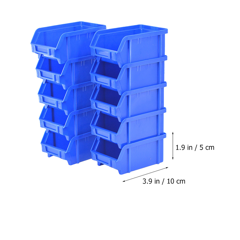 Depolama kutuları kutular 10cs 10x9.5x5cm istiflenebilir yaratıcı bileşen plastik konteyner garaj raf aracı organize 220830