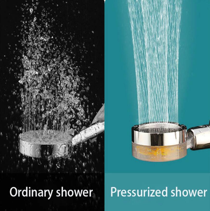 Turbo Propeller Shower Head Water Saving High Preassure Flow Showerhead with Fan Extension Showerhead Rainfall Bathroom Accessor