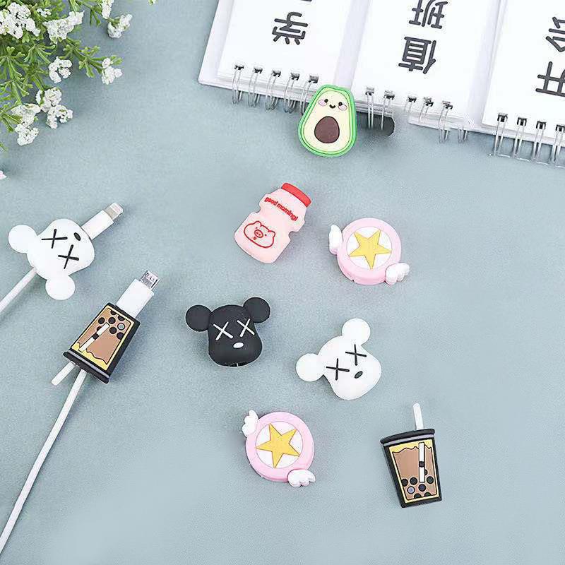 Charging Cable Protector Saver Cover anti-break silicone data-cable new super cute personality creative protector