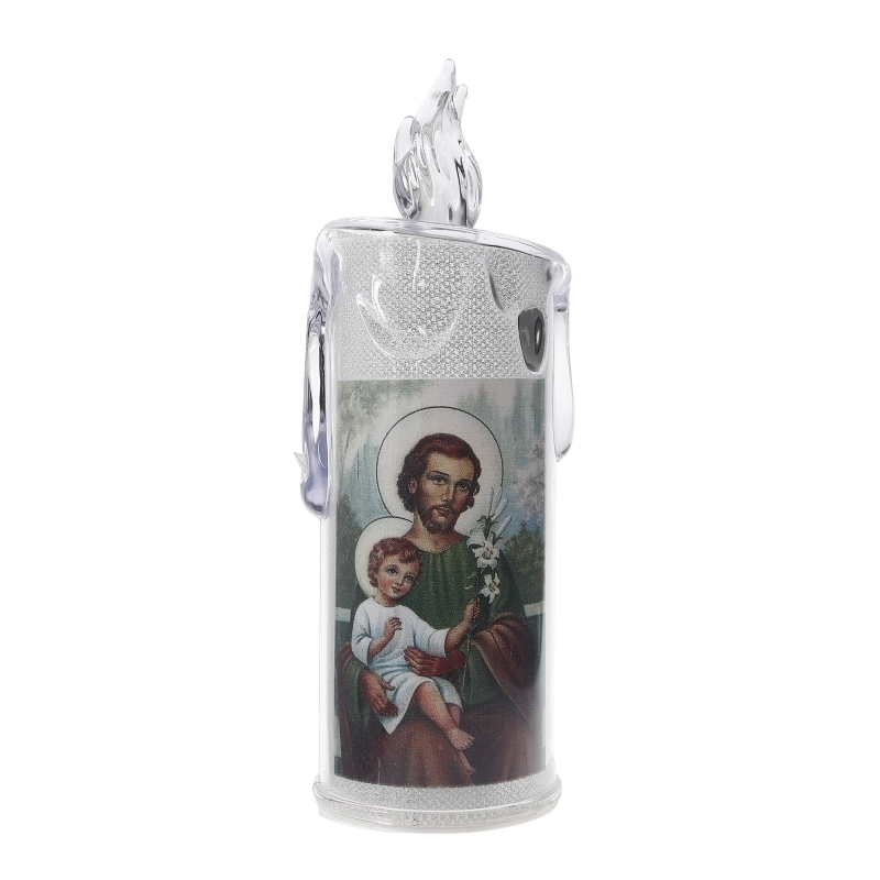 Velas Jesús Virgen Cristo Vela Lámpara Romántica Tealight Electrónico Sin llama LED Luz de oración devocional Decoración religiosa 220830