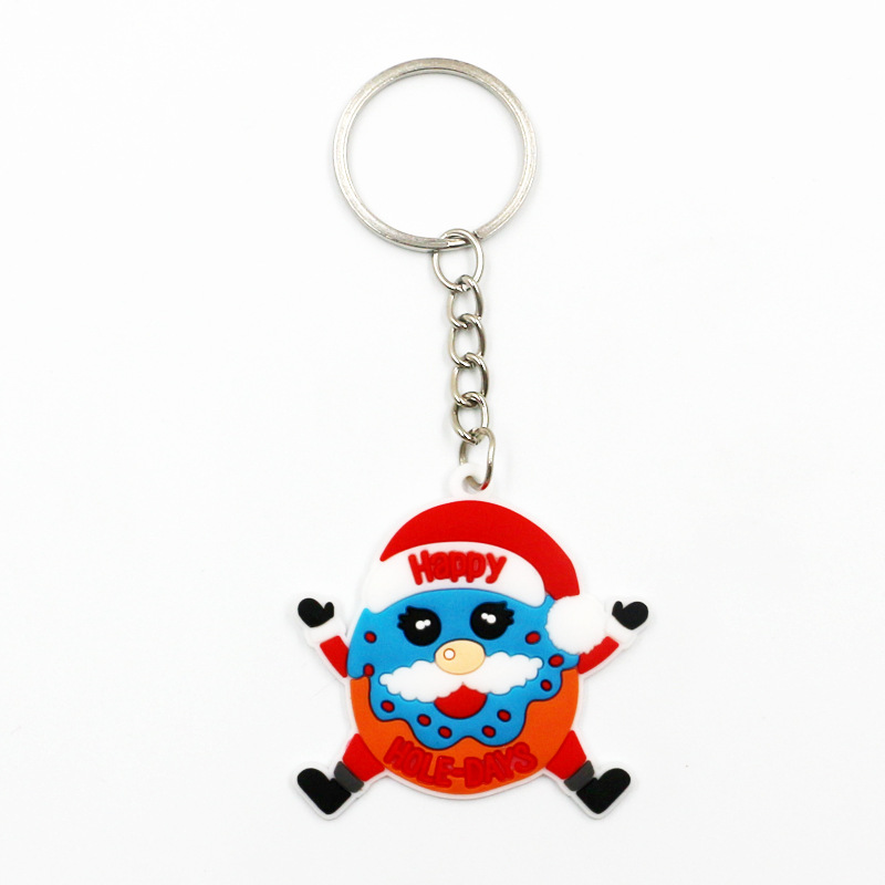 PVC Keychains de Natal PVC Santa Papai Noel Snowman Elk Cartoon Kichain Pingente Xmas Presente Chave da Chavesinha