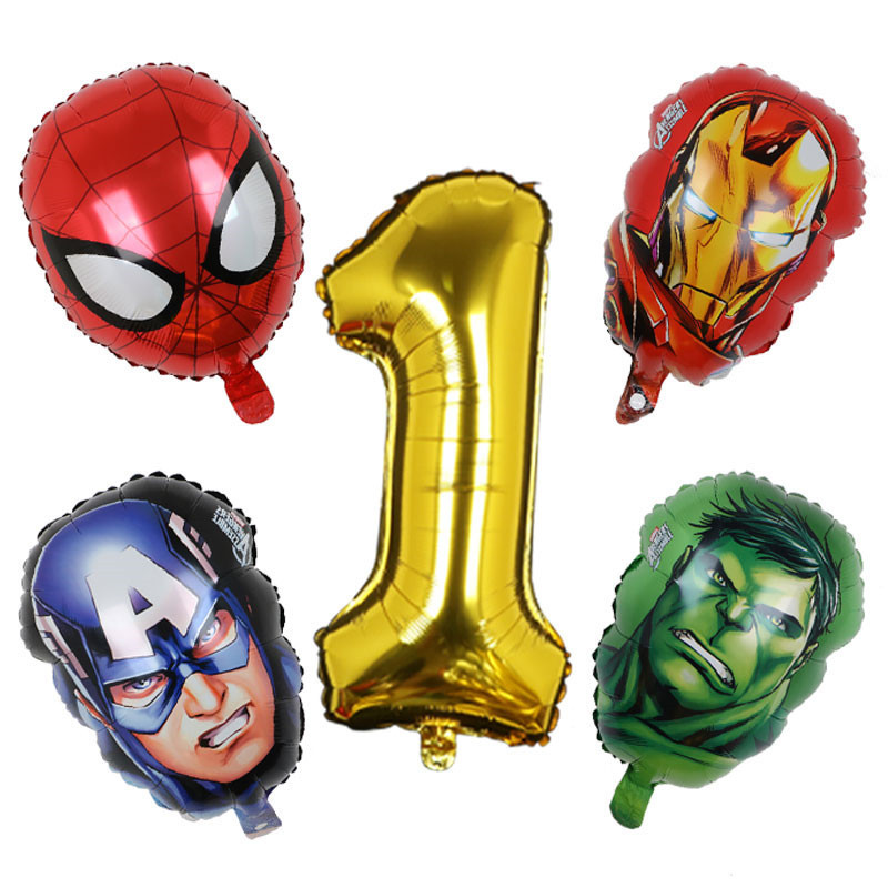 Julekorationer 5st Marvel Super Hero Balloon Aluminium Foil Balloons Kids Birthday Party Decor Baby Shower Iron Man 220829
