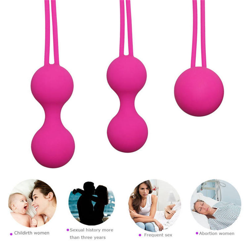 Juego de 3 uds. De bolas de masaje inteligentes seguras, Bola de Kegel, Juguetes sexuales anales, Bola para la Vagina, máquina de ejercicio para apretar, Geisha Vaginal