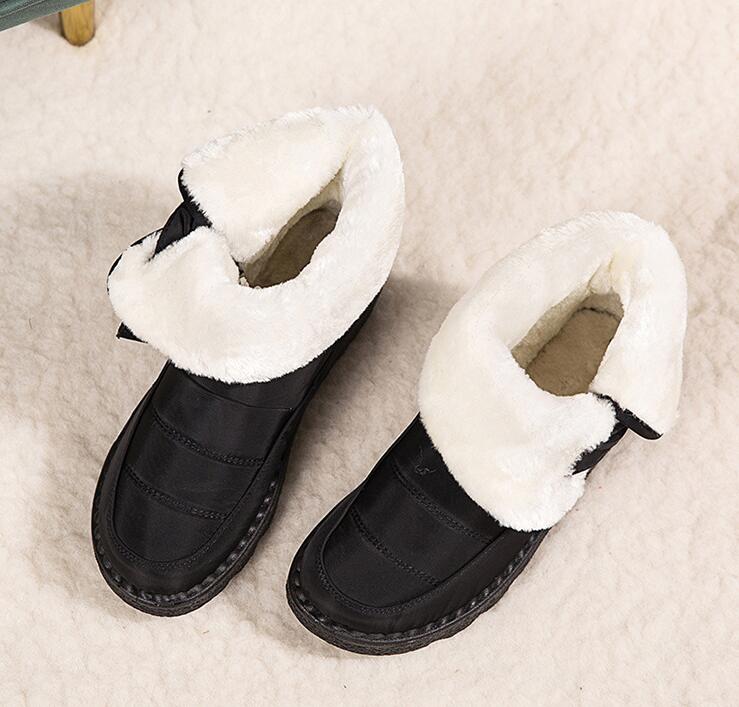 NOWOŚĆ Zimowej kobiety butów platformowych buty śniegowe wodoodporne nisko obcasowe buty kostki botki żeńskie buty dla kobiet