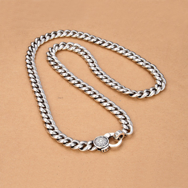 S925 Sterling Silver Chain Personality Thaisilver Hip Hop Cupan Rink Chain Men Women Twlar Necklace Boys Girls Choker Chains OMM8910750