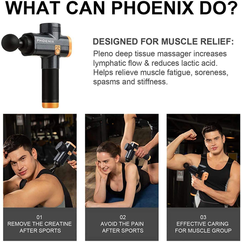 Full Body Massager Phoenix A2 Massage Gun High Frequency Muscle Relaxation Deep Tissue Dynamic Therapy For Neck Back Foot 220829