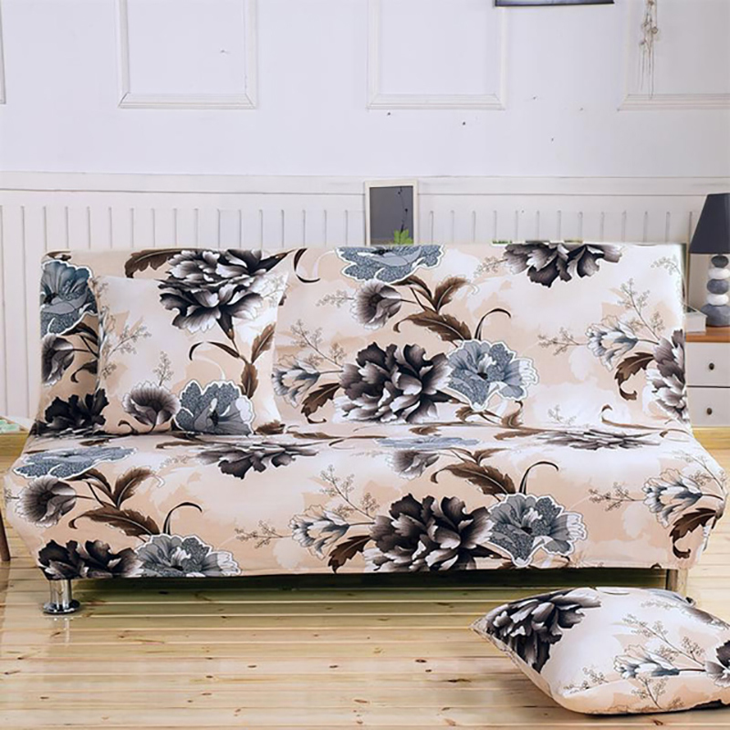 Stuhlhussen Meijumer All-Inclusive-Sofa mit Blumenmuster, ohne Armlehne, für Bett, eng anliegend, elastischer Schutz, Schonbezug für Couch 220830