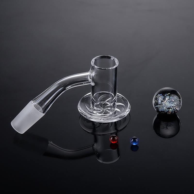 Blender Spin Quartz Banger Rökningstillbehör 10mm 14mm Male Joint Banger Nails Beveled Edge Bangers Spinner Cap Glass Marble Ruby Pearls For Glass Bong