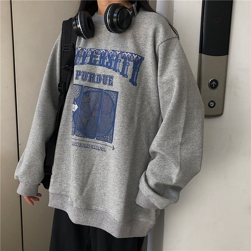 Sweats à capuche pour femmes Sweatshirts Printemps Automne Oneck Pull Femmes Coréennes Vêtements amples Sweat-shirt surdimensionné Vintage surdimensionné Harajuku à capuche 220830