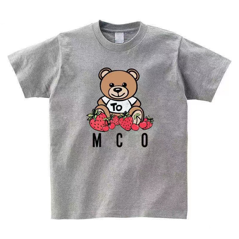 Märke T-shirts för män Bear Print Kortärmad Vår Sommar Mode Högkvalitativa T-shirts