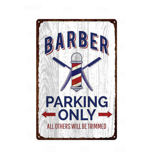 Metal Painting Vintage Barber Shop Sinais de metal Sinais de barbearia Poster Bar Pub Retro Placa Corte de cabelo e barba Placas de arte de ferro de barba 20x30cm T220829