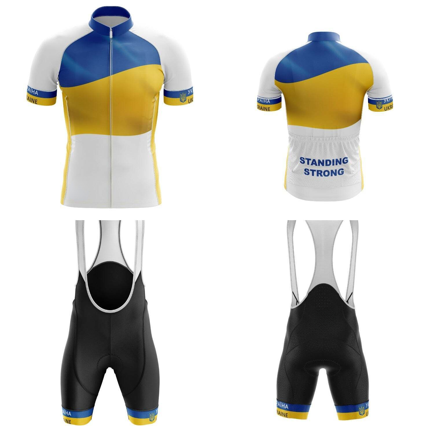 2024 Ukraina Jersey Set Classic MTB Cycling BIB STROOKS Zestaw Refleksyjna Niestandardowe ubrania rowerowe Ubranie MAILLOT