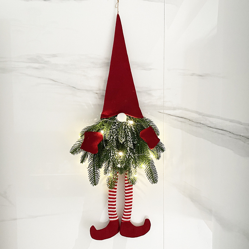 Decorazione natalizia senza volto Long Santa Gnome Peli di Natale Pendenti sospesi sul muro