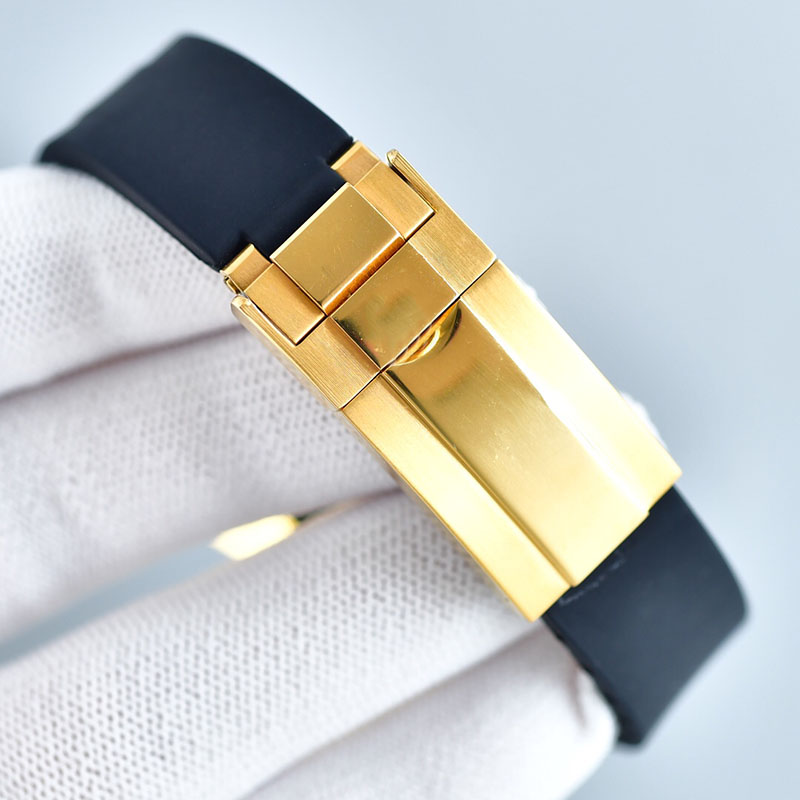 Мужские часы Diamond Watches Автоматическое механическое движение 40 -мм сапфировые резиновые ремешки складные застежки водонепроницаемые наручные часы.