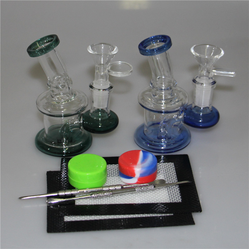 Pipes à eau en verre Narguilés Fumer Bong Ice Catcher Bubbler Dab Rigs Avec 14mm Bol Quartz Banger Nails