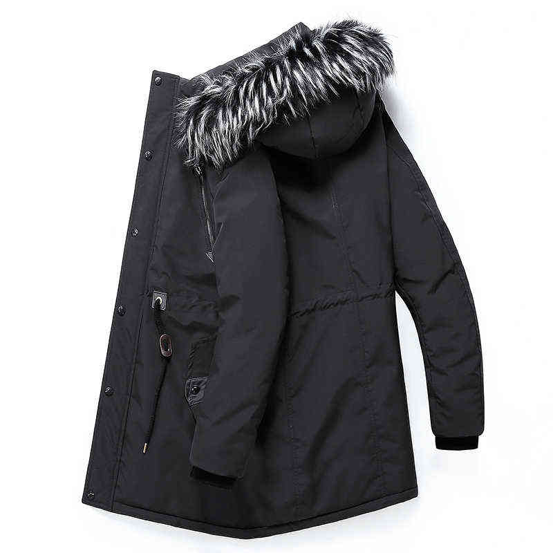 Herenjacks winter lange heren 2022 casual dikke bont purhooded parka heren merk gevormde mannelijke katoen militair bovenkleding l220830