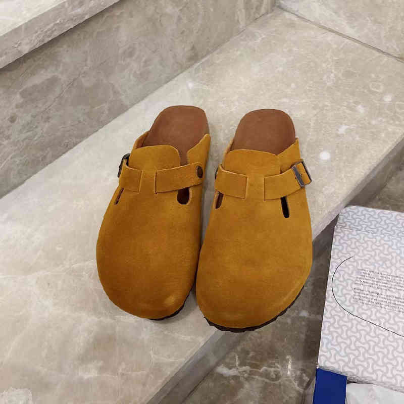 العلامة التجارية غير الرسمية الأحذية 2022 الصيف حزام مشبك جديد baotou slippers round head نصف النعال يرتدون الصنادل في الخارج