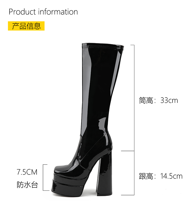 Fashion Knee High Boots Designer Horse Boot Snow Femmes 12 cm Super-talons pour femmes en cuir 2022 Zipper Lexury Chaussures